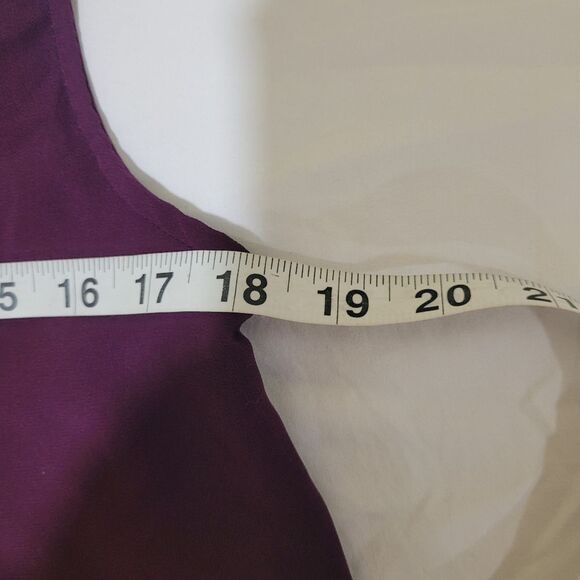 Calvin Klein Purple Women's Sleeveless Top with Chiffon Overlay - Picture 6 of 7